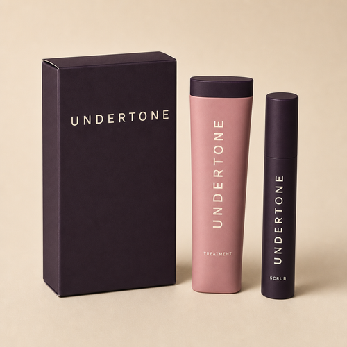 The Undertone System carton with the Treatment tube and Scrub stick